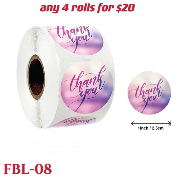 4 rolls of Thank you stickers-#FBL-20 - Picture 3 of 15